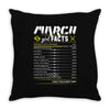 March Girl Facts Pisces Throw Pillow