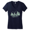 Camping Green Women's V-Neck T-Shirt