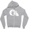 rabbit silhouette Zipper Hoodie