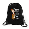 the mad man in the box Drawstring Bags