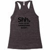 shh my hangover t shirt funny beer college drunk Racerback Tank
