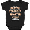 Braver Stronger Smarter Uterine Cancer Awareness Baby Bodysuit