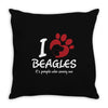 I Love Beagles Its People Who Annoy Me Throw Pillow