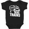 i like trains Baby Bodysuit