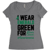 i wear emerald green for liver cancer awareness Women's Triblend Scoop T-shirt