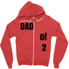 dad of 2 Zipper Hoodie