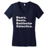 bears, beets, battlestar galactica Women's V-Neck T-Shirt