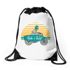 ride and surf Drawstring Bags