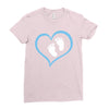 Baby Boy with Heart Any Name Customized Ladies Fitted T-Shirt
