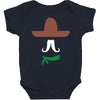 ladies sombrero  funny retro mexico mustache designer Baby Bodysuit