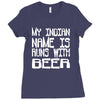 my indian name is runs with beer Ladies Fitted T-Shirt
