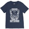 Never Underestimate Dog Rescuer Who Was Born September V-Neck Tee