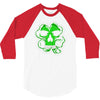 celtic green clover skull patch, irish biker patches 3/4 Sleeve Shirt