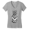 skull pineapple Women's V-Neck T-Shirt