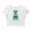 pizza shark graphic Crop Top