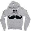 big stache Zipper Hoodie