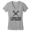 I Survived Foot Surgery Women's V-Neck T-Shirt