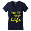 happy wife happy life Women's V-Neck T-Shirt