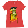 frog funny cocktail Ladies Fitted T-Shirt