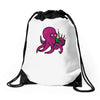purple octopus playing the bagpipes Drawstring Bags