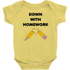 down with homework Baby Bodysuit