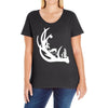 deer antler with buck forest Ladies Curvy T-Shirt
