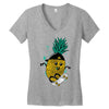 pineapple skateboarding Women's V-Neck T-Shirt