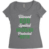 blessed god by spoiled by my husband protected by both Women's Triblend Scoop T-shirt