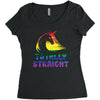 Totally Straight Lgbt Unicorn Women's Triblend Scoop T-shirt