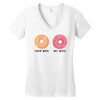 your wife my wife donuts Women's V-Neck T-Shirt
