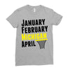January February Michigan April - March Madness Basketball Ladies Fitted T-Shirt
