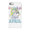 unicorns are born in april cute unicorn iPhone 7 Case
