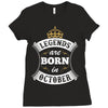 Legends Are Born In October Ladies Fitted T-Shirt