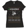 aquarius christmas ugly sweater Ladies Fitted T-Shirt