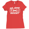 eat sleep boost Ladies Fitted T-Shirt
