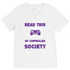 gamer pc controller game funny slogan V-Neck Tee