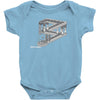 some game involving falling blocks in the style of m.c. escher Baby Onesie