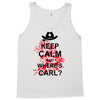 keep calm and where's carl tshirt the walking zombie tee apocalypes fu Tank Top