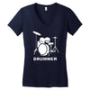 drummer drum kit indie rock music Women's V-Neck T-Shirt