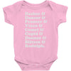 reindeer names Baby Onesie