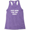 just here for the boos Racerback Tank