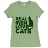real men love cats, funny quote Ladies Fitted T-Shirt