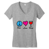 peace love wine Women's V-Neck T-Shirt
