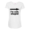 i'm with stupid Maternity Scoop Neck T-shirt