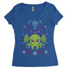 Merry Cthulhu Christmas Ugly Cool T shirts Women's Triblend Scoop T-shirt