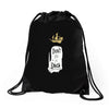 don't be a dick Drawstring Bags