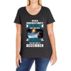 Never Underestimate A Man Who Watches Lost in Space And Was Born in De Ladies Curvy T-Shirt