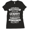 Super Cool Granny Of A Freaking Awesome Granddaughter Ladies Fitted T-Shirt