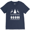 christmas scene reindeer funny V-Neck Tee
