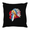 chief many feathers Throw Pillow